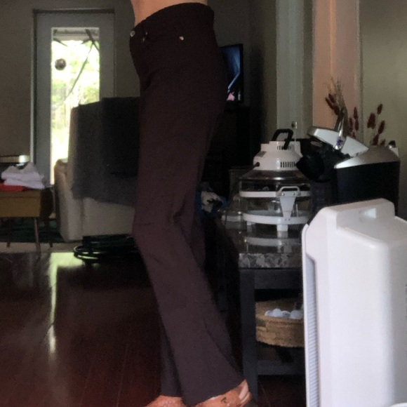 Simon Chang straight leg stretch trousers size  8 Brown - Picture 7 of 12